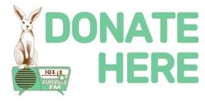 radio & bunny with text that says DONATE HERE clicking will take you to the donation page for our spring fund drive